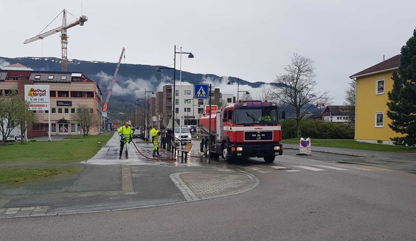 Miljøgata i Melhus sentrum, fotografert av Melhus kommune.